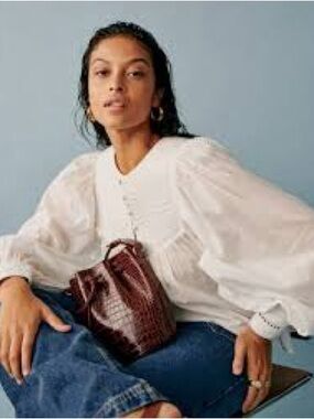 NWT Sezane SOLEA BLOUSE Ecru in size 4